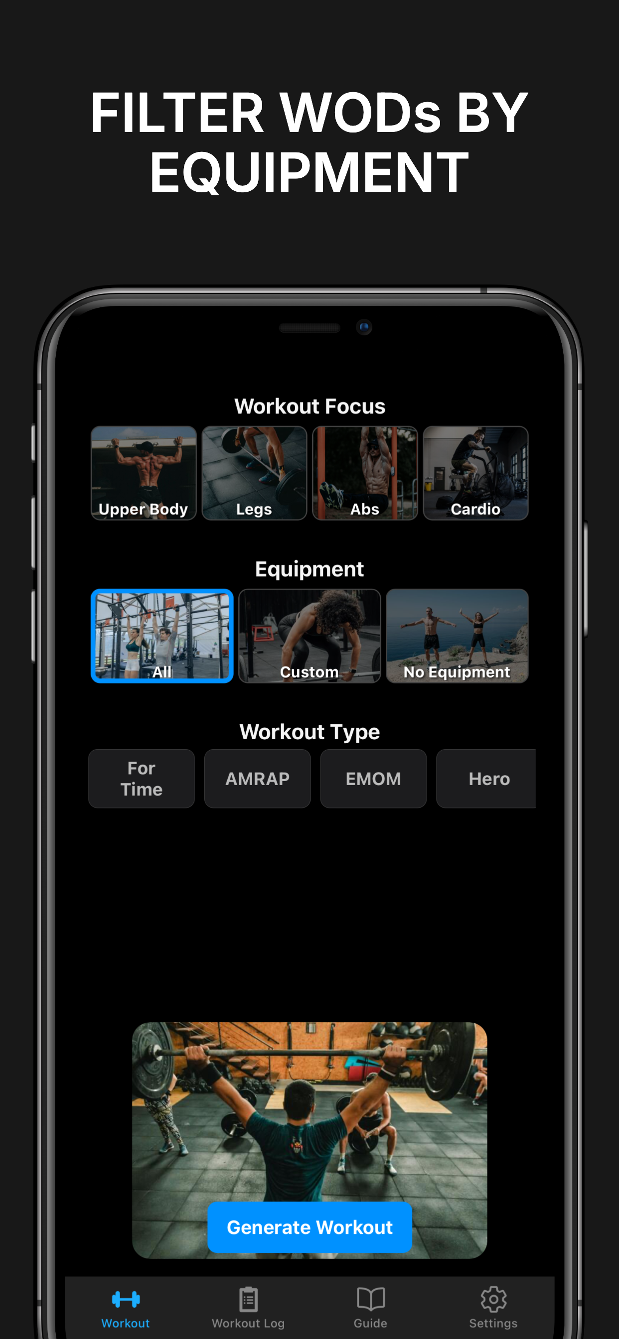 Filter WODs by Equipment
